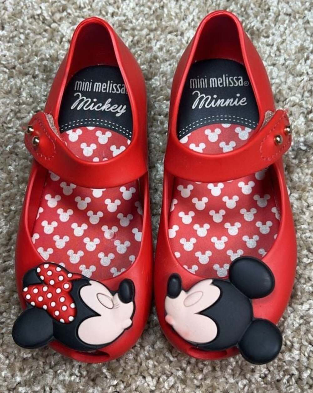 Mini Melissa x Disney Mickey and Minnie Mouse Kissing Mary Jane Shoes Size: 6C